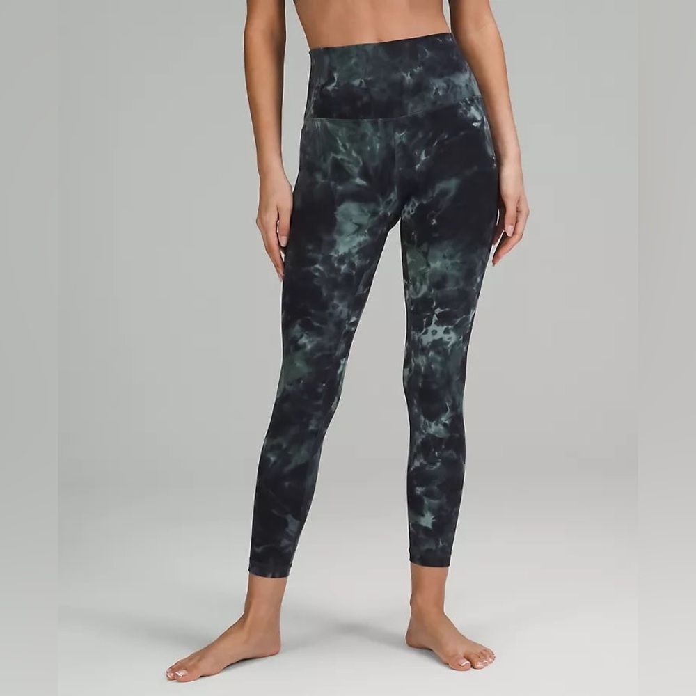 Lululemon Align Pant 25” Diamond Dye Silver Blue Tidewater Teal Grey Womens 0